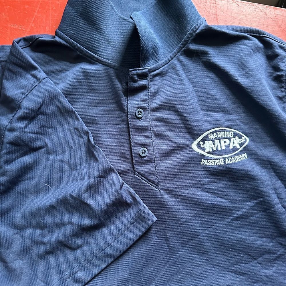 Reebok Navy Blue Polo Shirt Manning Passing Academy